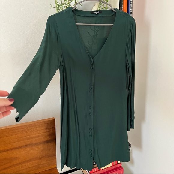 Madewell Button Down Green Dress - Picture 2 of 5